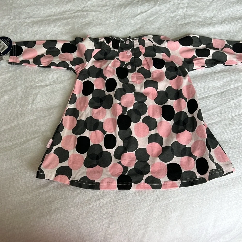 Baby Gap Heart Sweater Dress 6-12M & Le Top Polka Dot Dress 12M Bundle Blue Pink